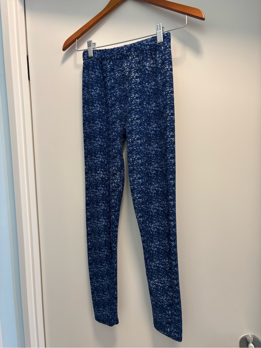 Blue & White Print Leggings by Just Cozy